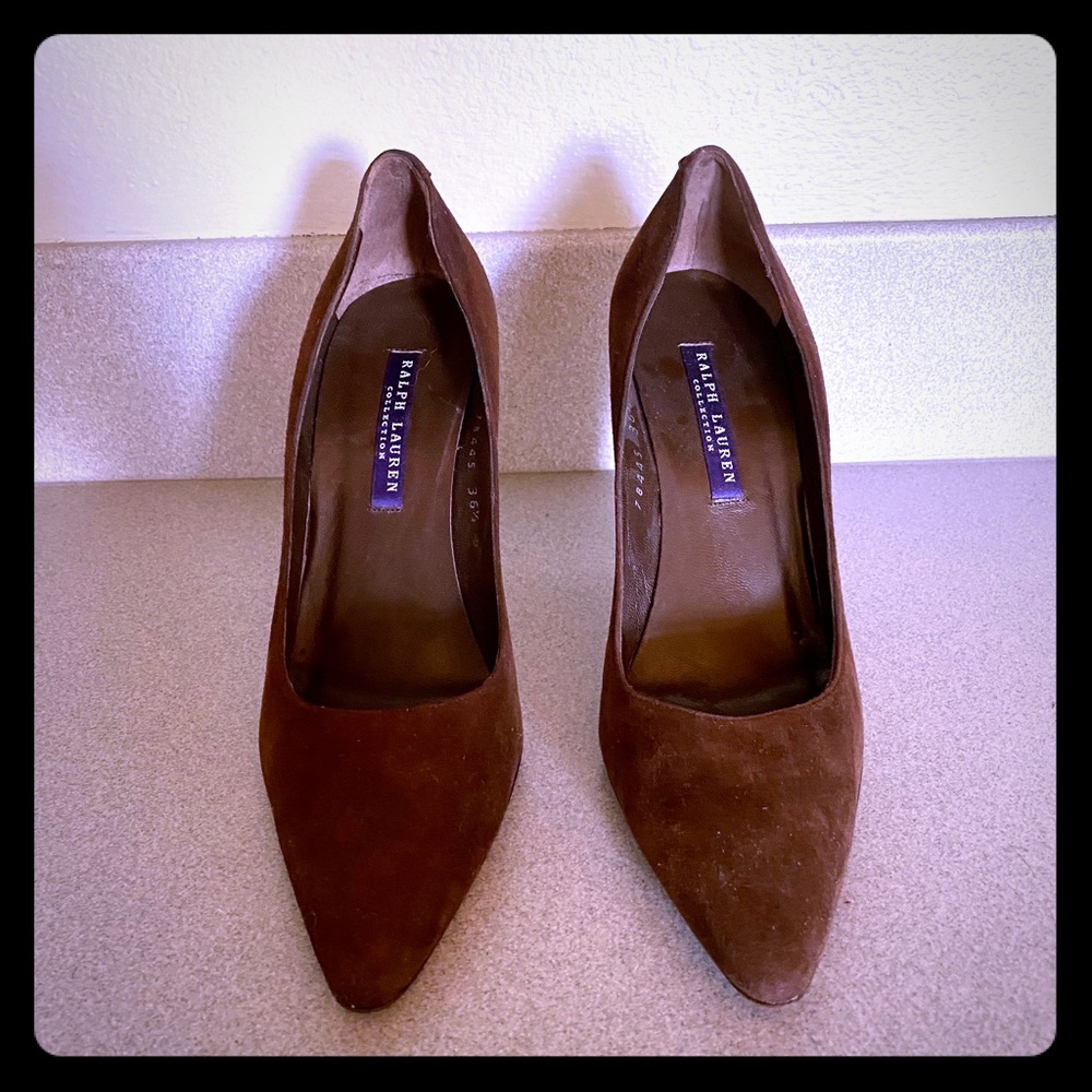 Ralph Lauren PURPLE LABEL Suede Heels